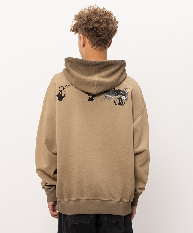 Off-White худи цвета хаки Inked Mercy 44MBB085F26F00Q изображение 4