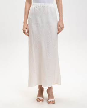 Faithfull Біла спідниця міді Faye з льону FFC16WHT