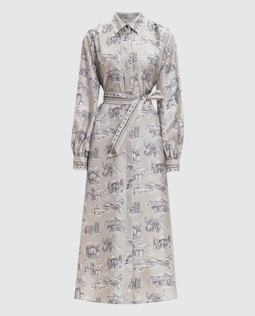 Max Mara Бежевое платье-рубашка MXMCARBONE из шелка MXMCARBONE