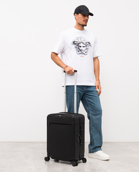 Serapian Чорна шкіряна валіза з тисненням мононграми SRSTSMTR727955BCG2