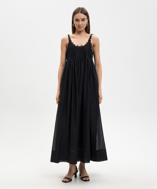 Twinset Чорний сарафан з мереживом 261TT2140 зображення 3