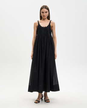 Twinset Чорний сарафан з мереживом 261TT2140
