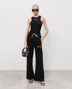 Palm Angels Чорна майка в рубчик PWAC024S26JER001