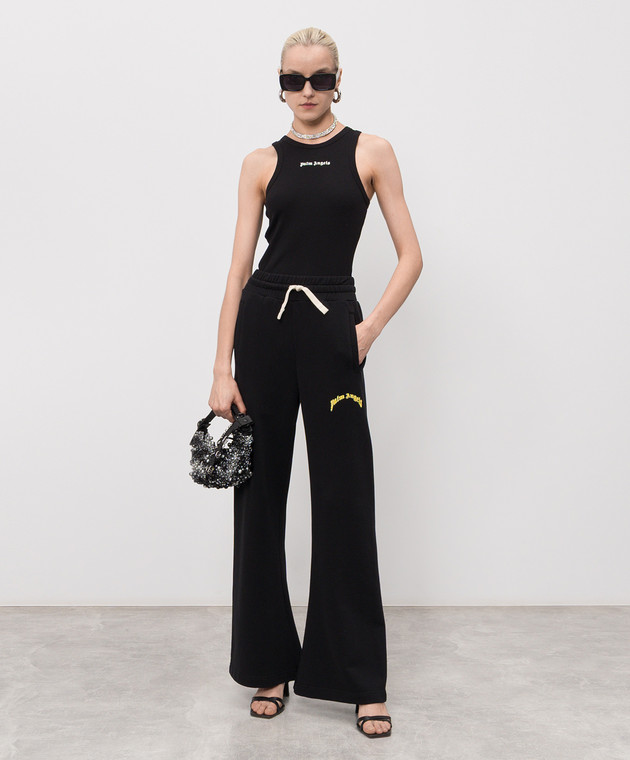 Palm Angels Чорна майка в рубчик PWAC024S26JER001 зображення 2