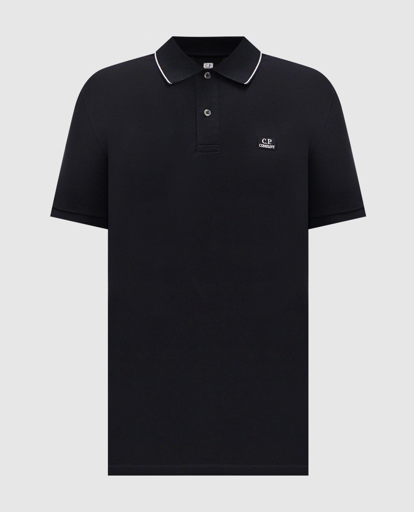 Голубое поло с логотипом