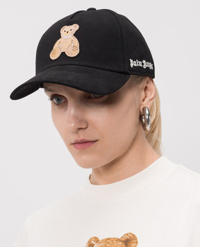 Palm Angels Чорна кепка Bear PWLB032S26FAB006