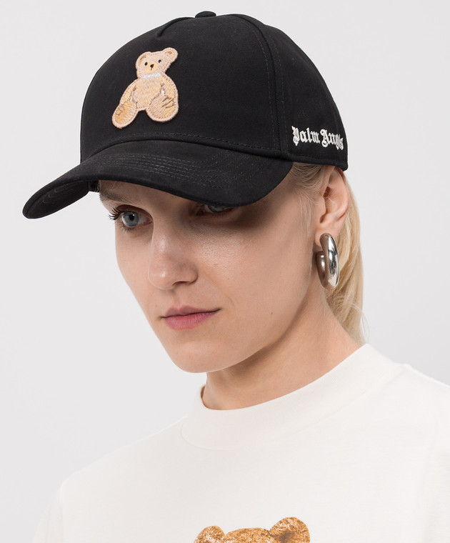 Palm Angels Чорна кепка Bear PWLB032S26FAB006 зображення 2