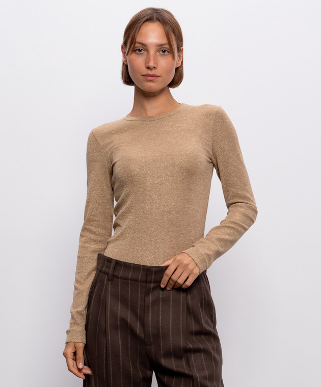Brunello Cucinelli Бежевый джемпер с шерстью MPA98B1V00 изображение 3