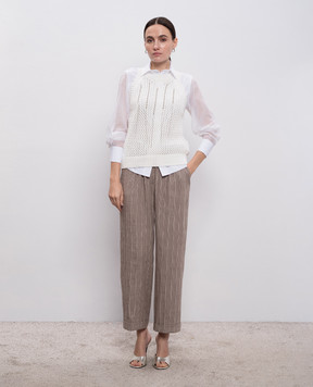 Peserico Біла сорочка із шовком A067758928B