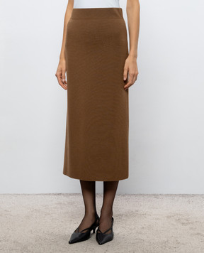 Max Mara Коричнева спідниця SONNI з вовни MMLSONNI