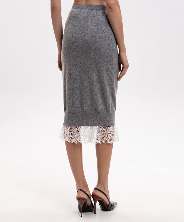 Ermanno Scervino Серая юбка из кашемира D492O308APPYU изображение 4