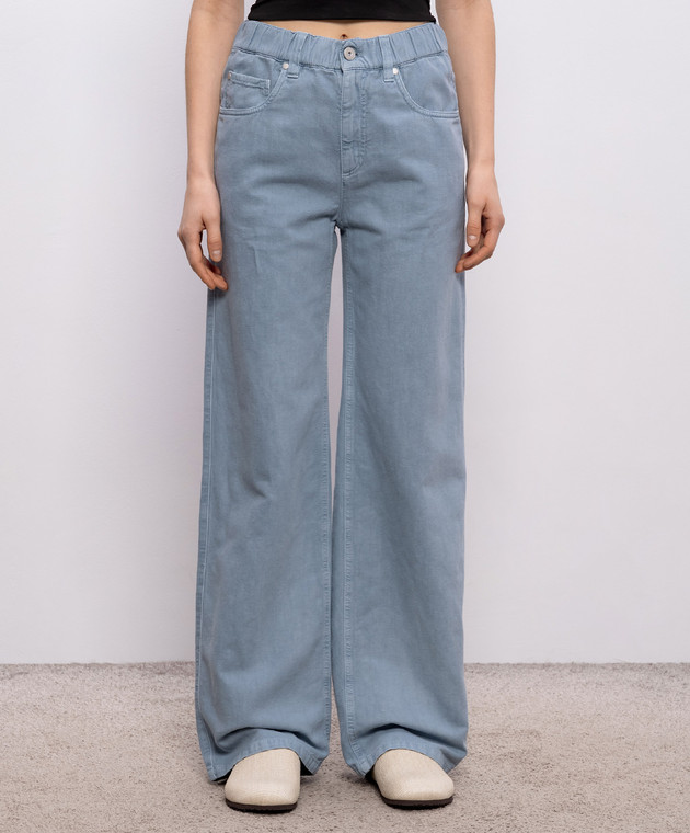Brunello Cucinelli Голубые джинсы с льном ML996P4053 изображение 3
