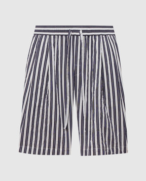Dolce&Gabbana Сині шорти в смужку з нашивкою логотипа GP18FTFBMFU