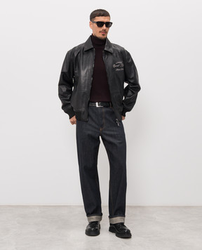 Iceberg Чорні шкіряна куртка Social Club ZO206805