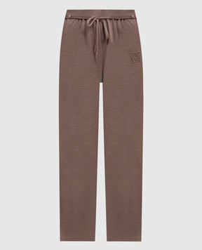 Max Mara Коричневые спортивные штаны FELTRE из шерсти MXMFELTRE