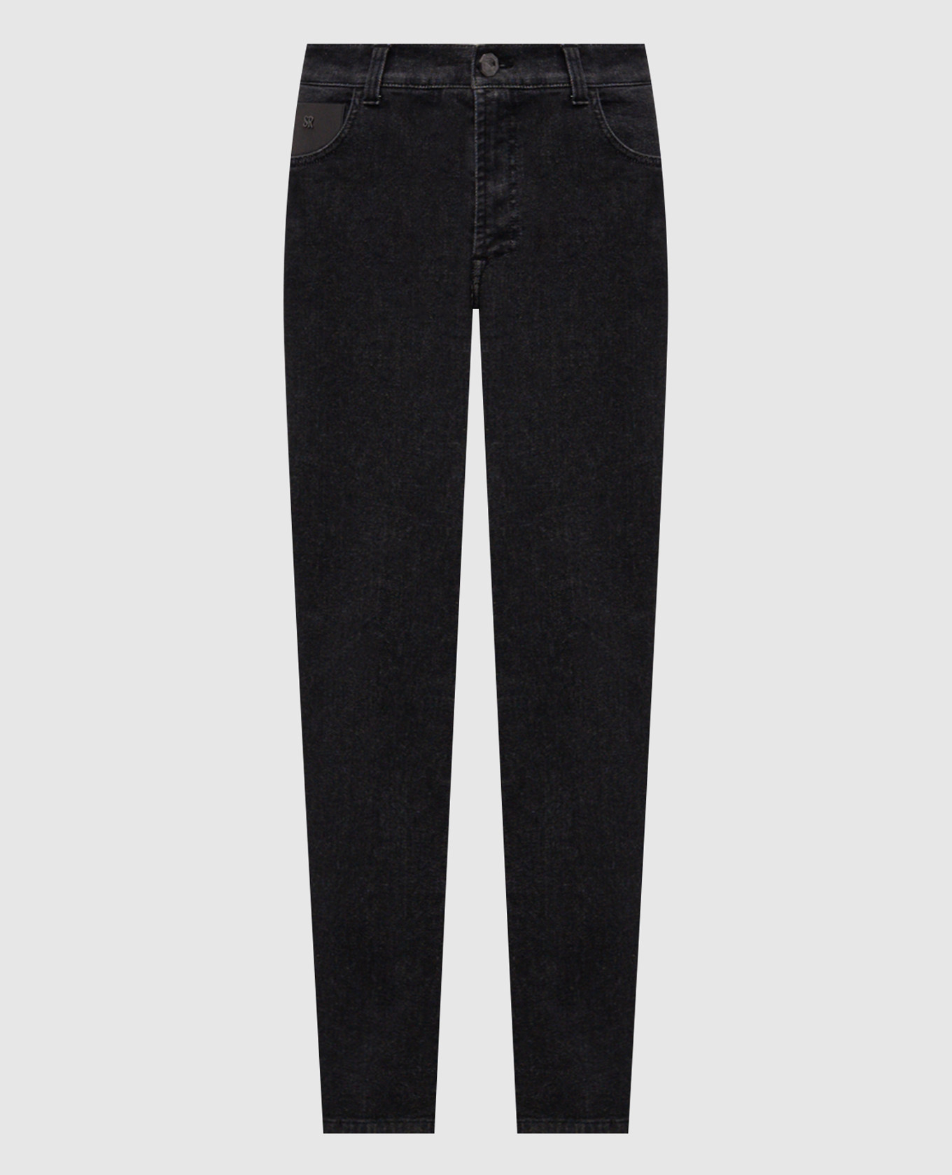 

Черные джинсы с логотипом, Черный, Зауженные джинсы