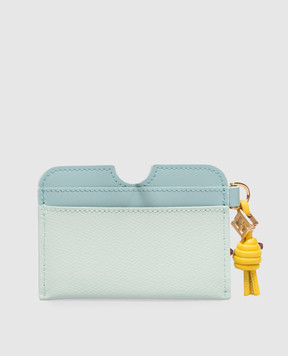 Fendi Зеленый кожаный картхолдер с принтом логотипа 8M0562B141