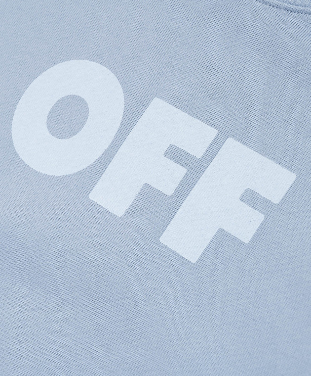 Off-White Дитячий блакитний світшот з принтом OFF 44GBA001S26F006 зображення 3