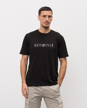 C.P. Company Чорна футболка з принтом емблеми MTS085A005100W