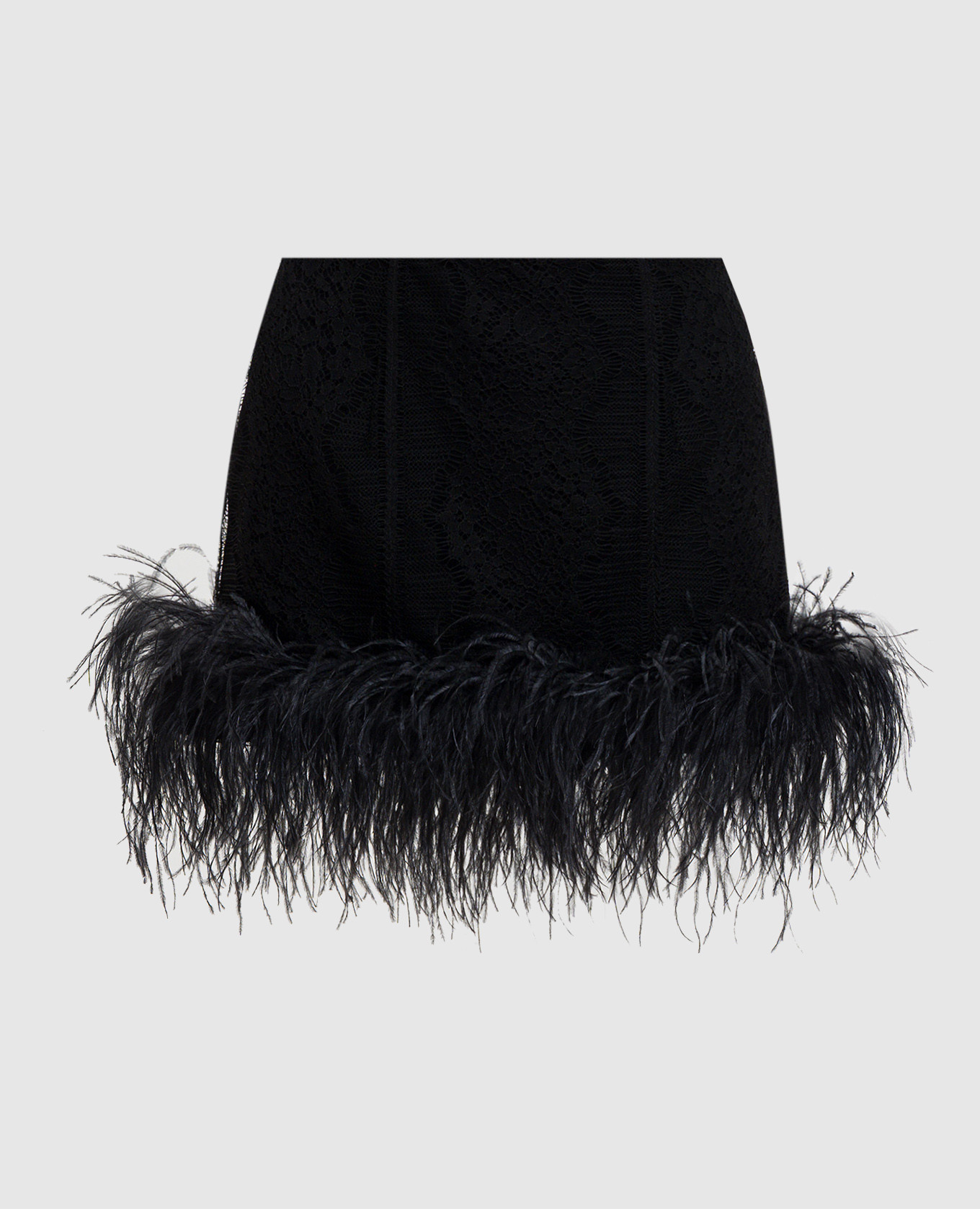 

Черная юбка мини Loisio с перьями страуса, Черный, Юбки прямые