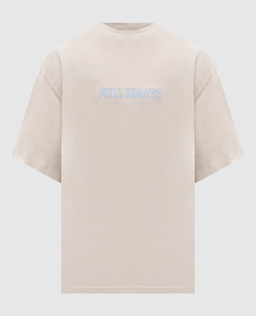 Axel Arigato Бежева футболка Bale з принтом логотипа A3845002