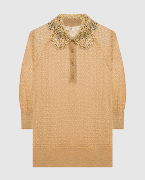 Ermanno Scervino Бежеве поло з люрексом D495L701APCTNYX