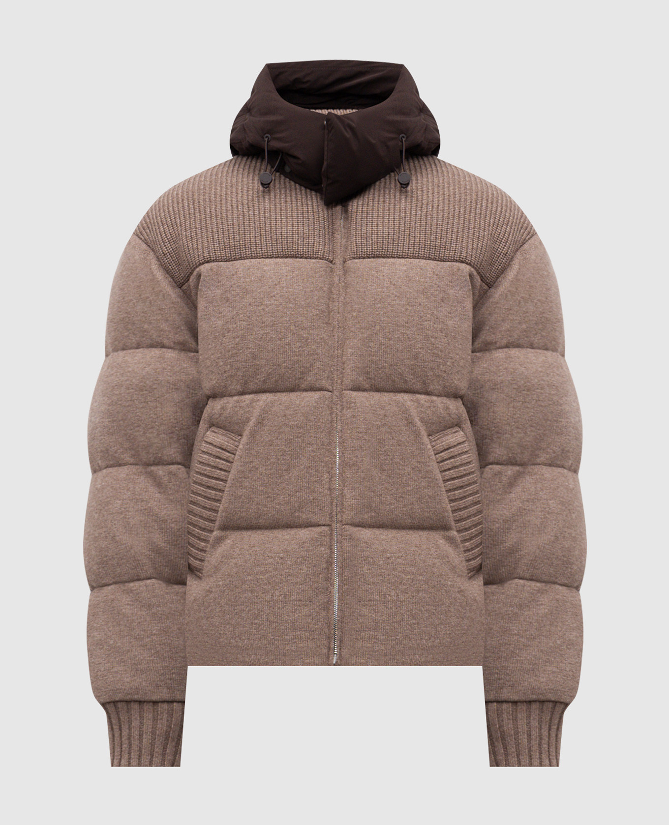 

Коричневый пуховик Griffen из шерсти и кашемира, Пуховики