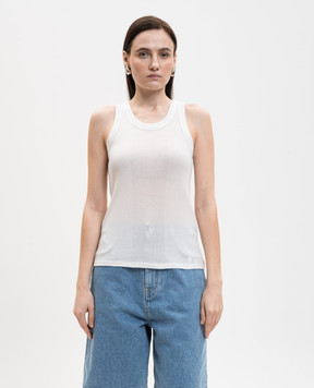 Loulou de Saison Белая майка LIMBA с вышивкой эмблемы LIMBALDS