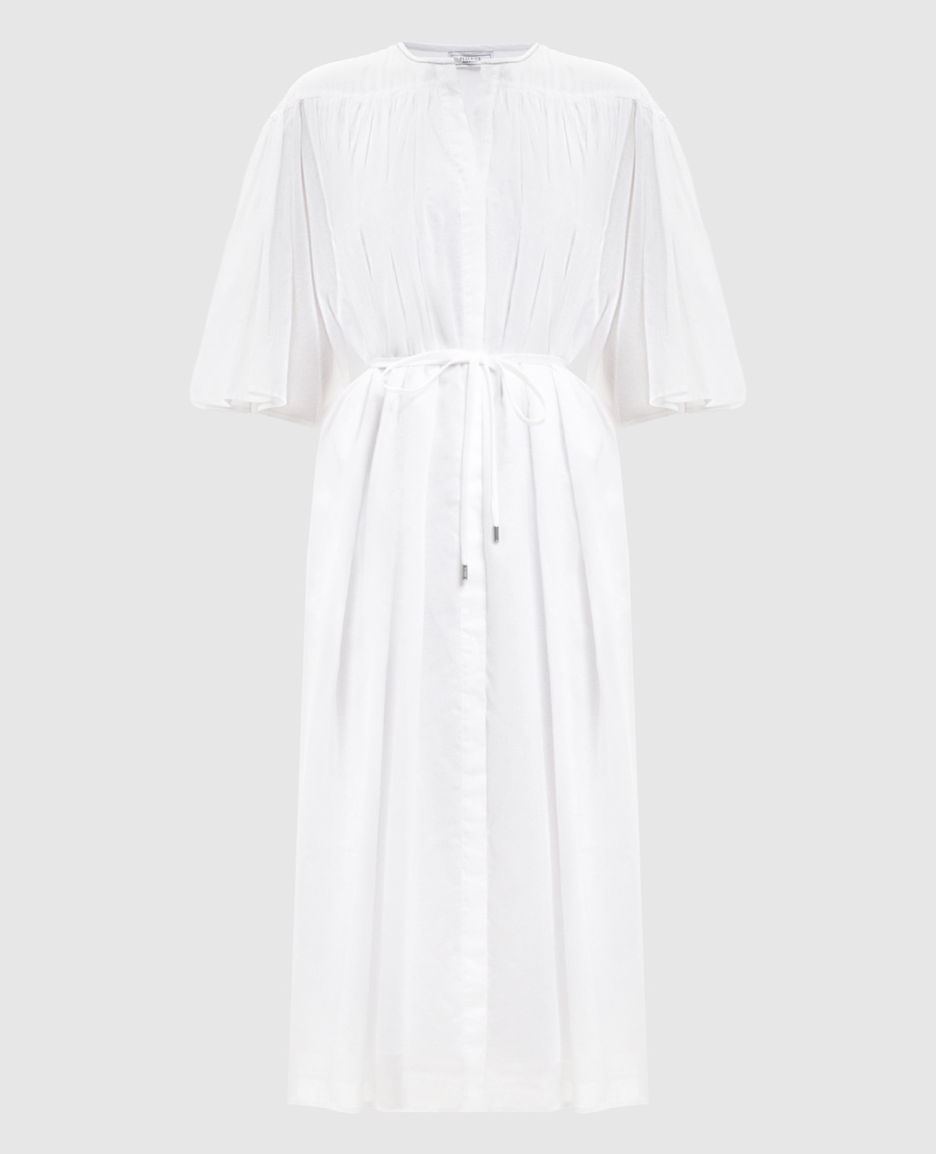Белое платье-рубашка миди