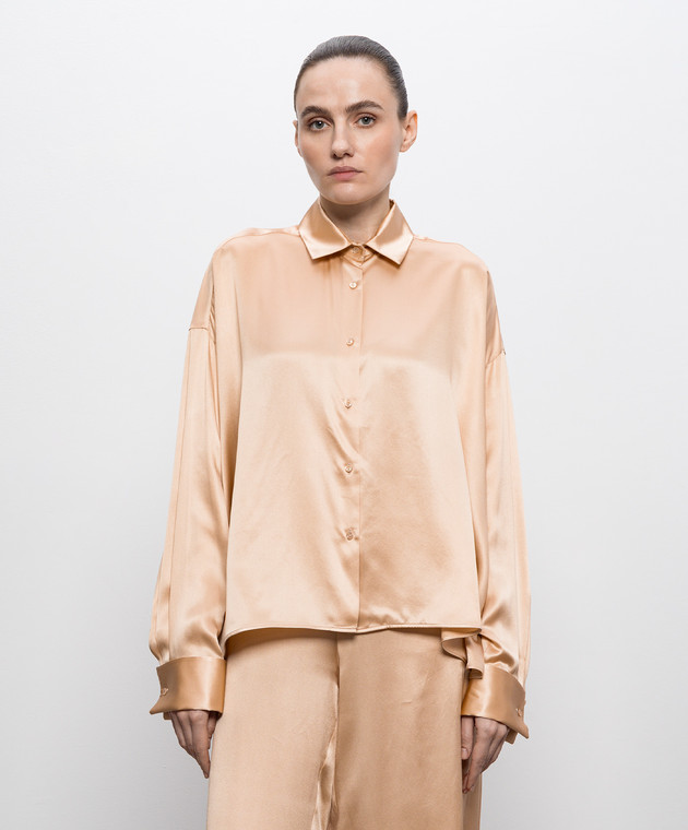 Ermanno Scervino Бежева блуза із шовку D482K772NXE зображення 3