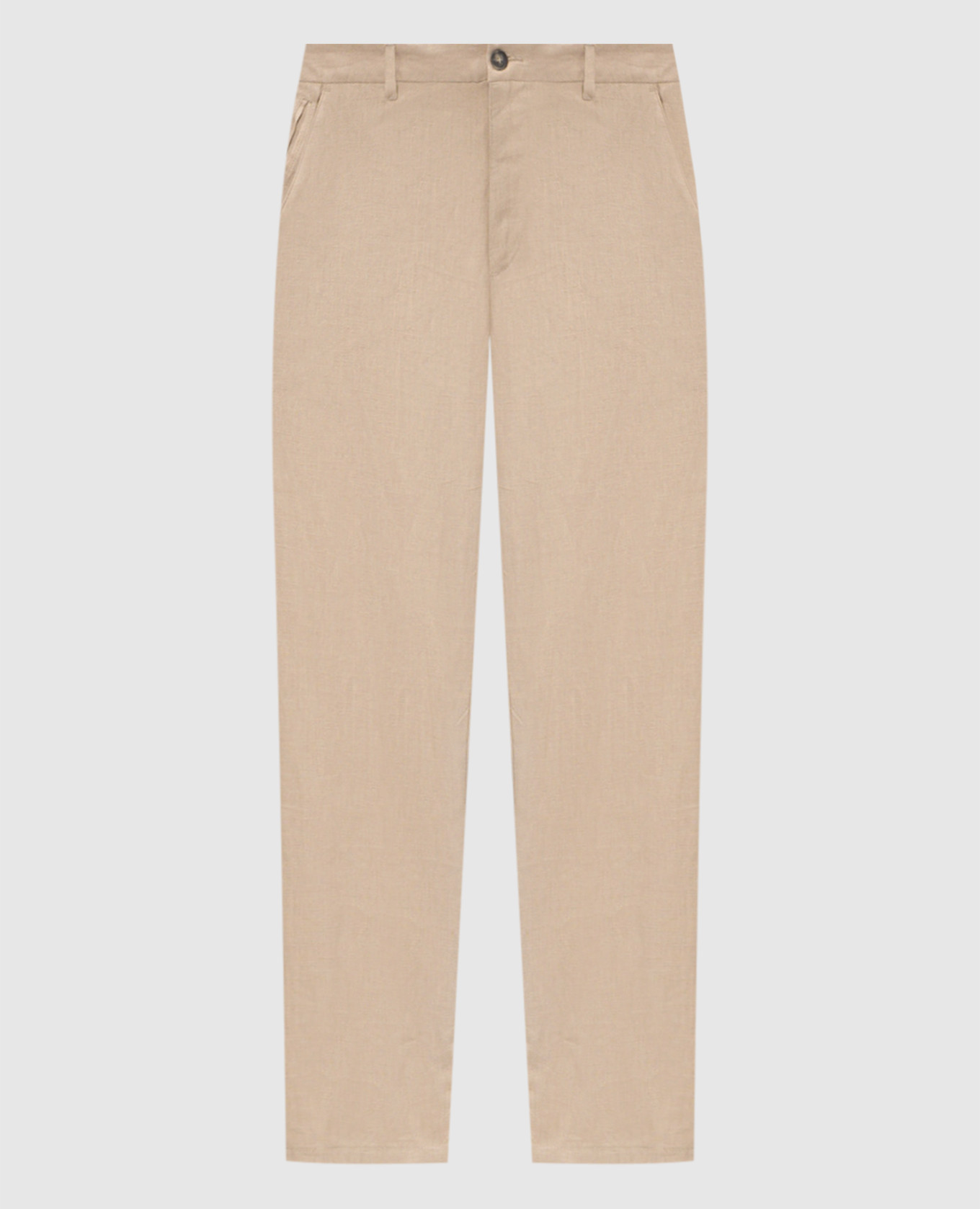 Бежевые брюки из льна