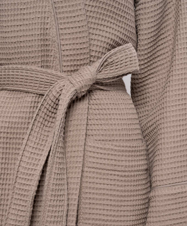 L'Appartement Коричневый вафельный халат MIAWAFFLEBATHROBE изображение 5