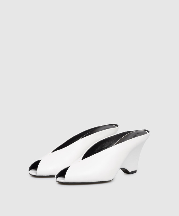 Khaite Белые кожаные мюли Cloak peep F6025942 изображение 2