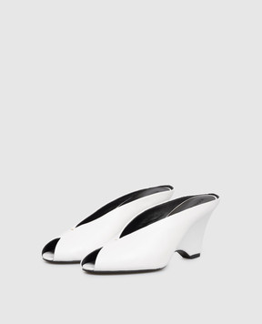 Khaite Білі шкіряні мюлі Cloak peep F6025942