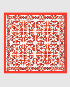 Dolce&Gabbana Платок из шелка в брендовый принт Майолика FN092RGDDU8