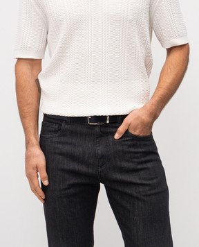 Canali Шкіряний двосторонній ремінь з логотипом KA0052850C