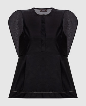 Peserico Черный топ с шелком E0602508372