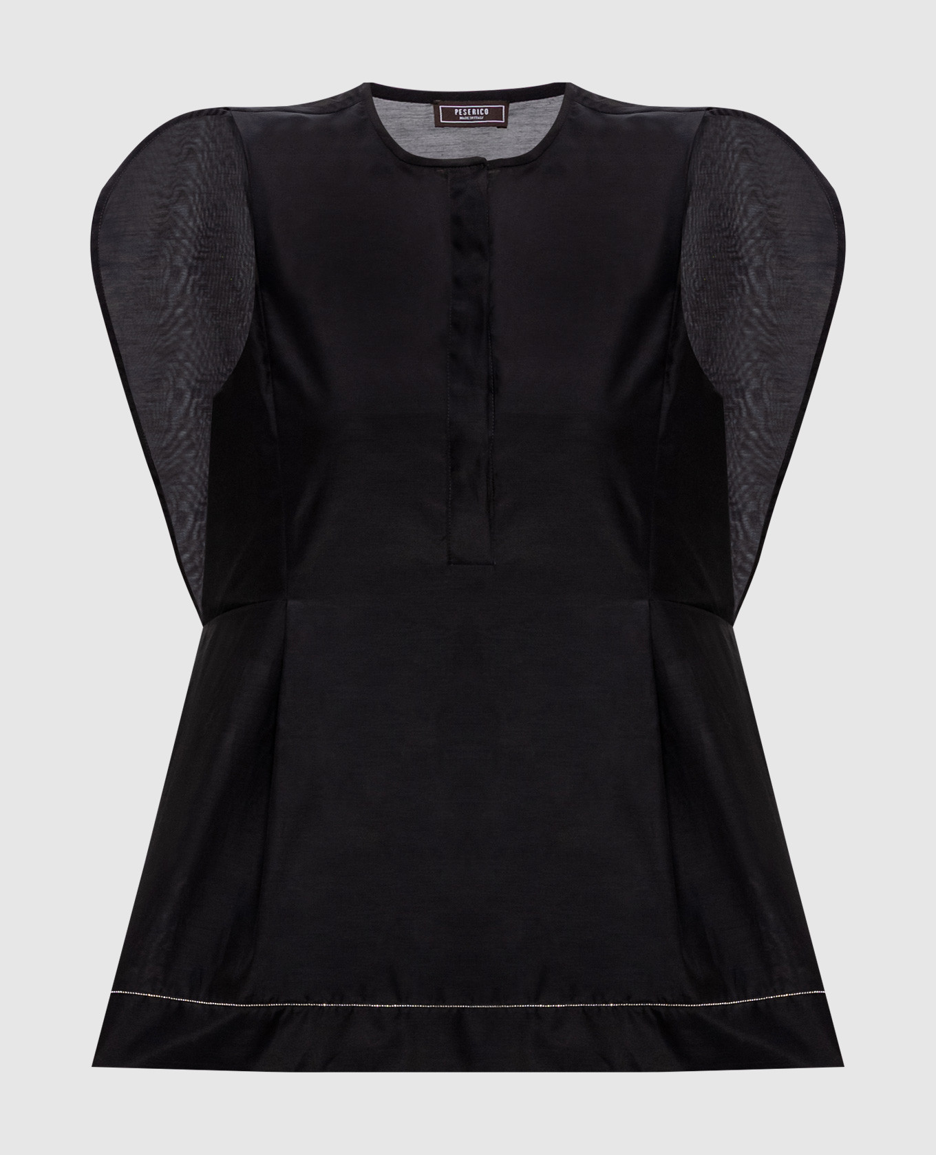 Чорний топ із шовком