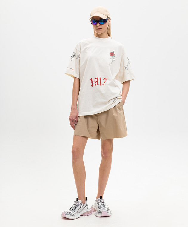 Balenciaga Футболка Tattoo кольору айворі 764235TUVJ2 зображення 2