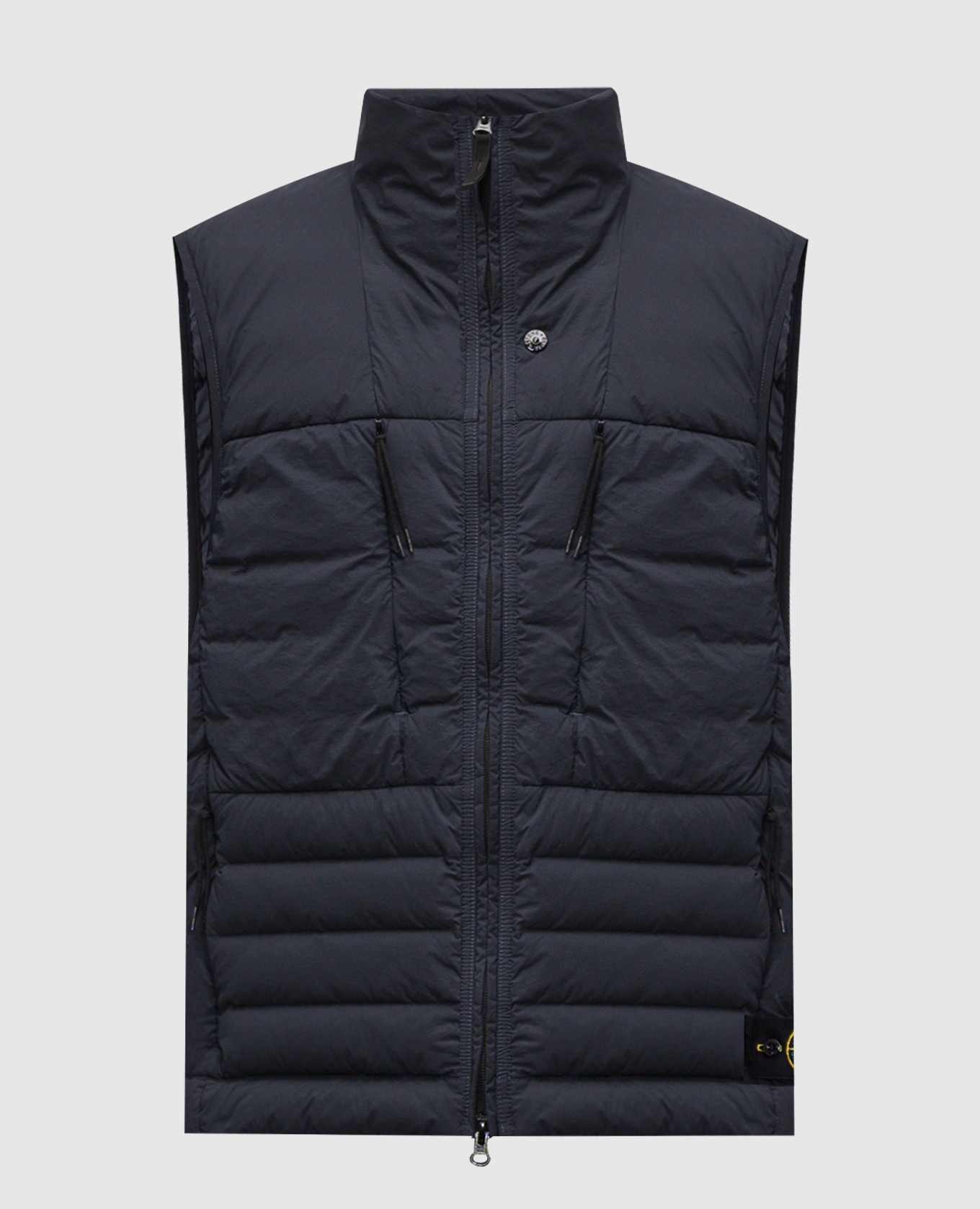 Синий пуховый жилет с патчем логотипа