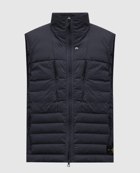 Stone Island Синий пуховый жилет с патчем логотипа K2S15G100004S0183