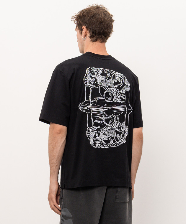 Off-White Черная футболка Scribble Narciso 44MAA120F26J017 изображение 4