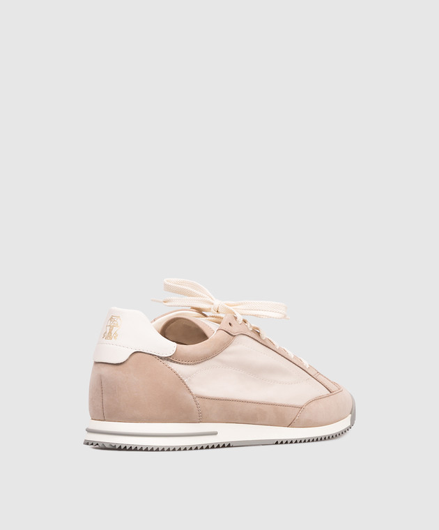 Brunello Cucinelli Коричневые комбинированные кроссовки MPUYRGA353 изображение 3