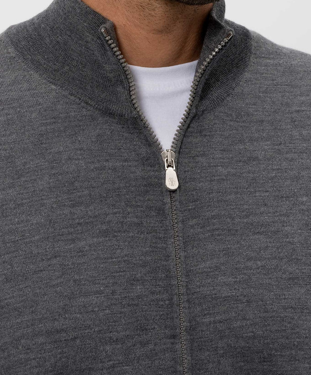 Brunello Cucinelli Кардиган серого цвета из шерсти и кашемира M2400106 изображение 5