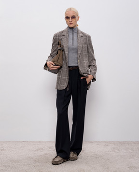 Brunello Cucinelli Серый топ из шерсти с цепочкой мониль MD998VB714