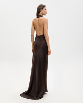 16Arlington Коричневое платье макси Maren с открытой спиной G120SS2602