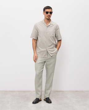 Agnona Зелені штани з льону T710U6YU3046