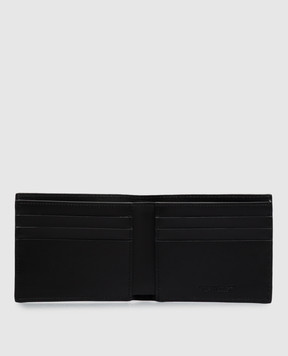 Off-White Черный кожаный портмоне с принтом надписи OWMNC16F26LT01