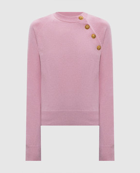 Balmain Розовый джемпер из шерсти и кашемира GF1KA130KI87