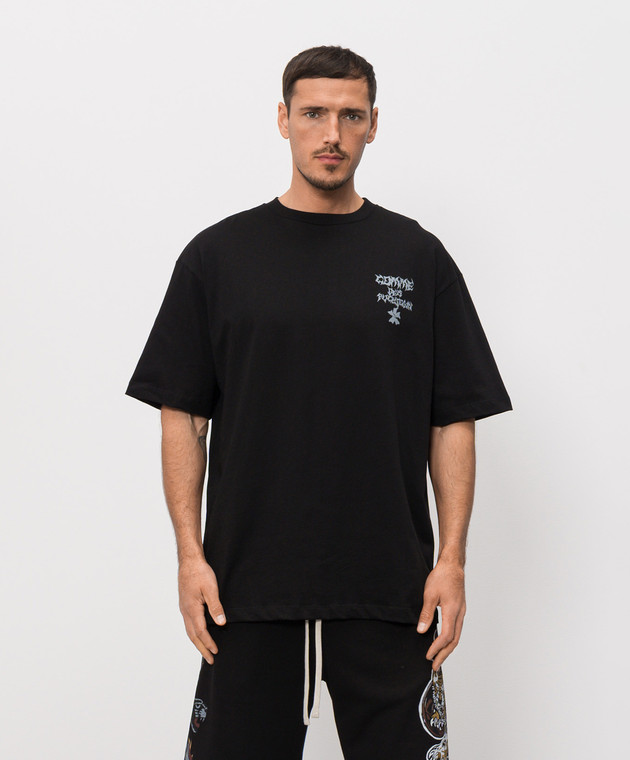 Comme des Fuckdown Черная футболка с брендовым принтом FMS6CFABM01952 изображение 3